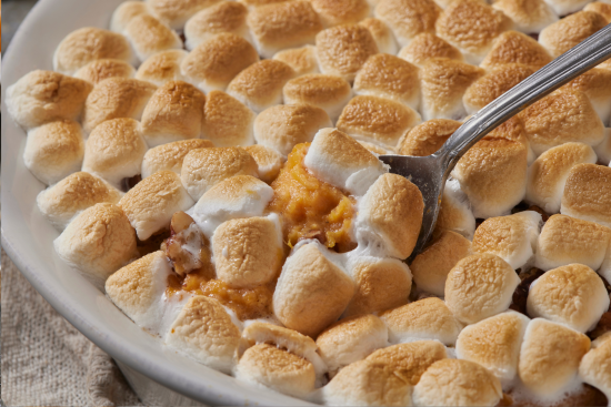 American Sweet Potato Casserole with Marshmallows at CaramelizedOnions.com